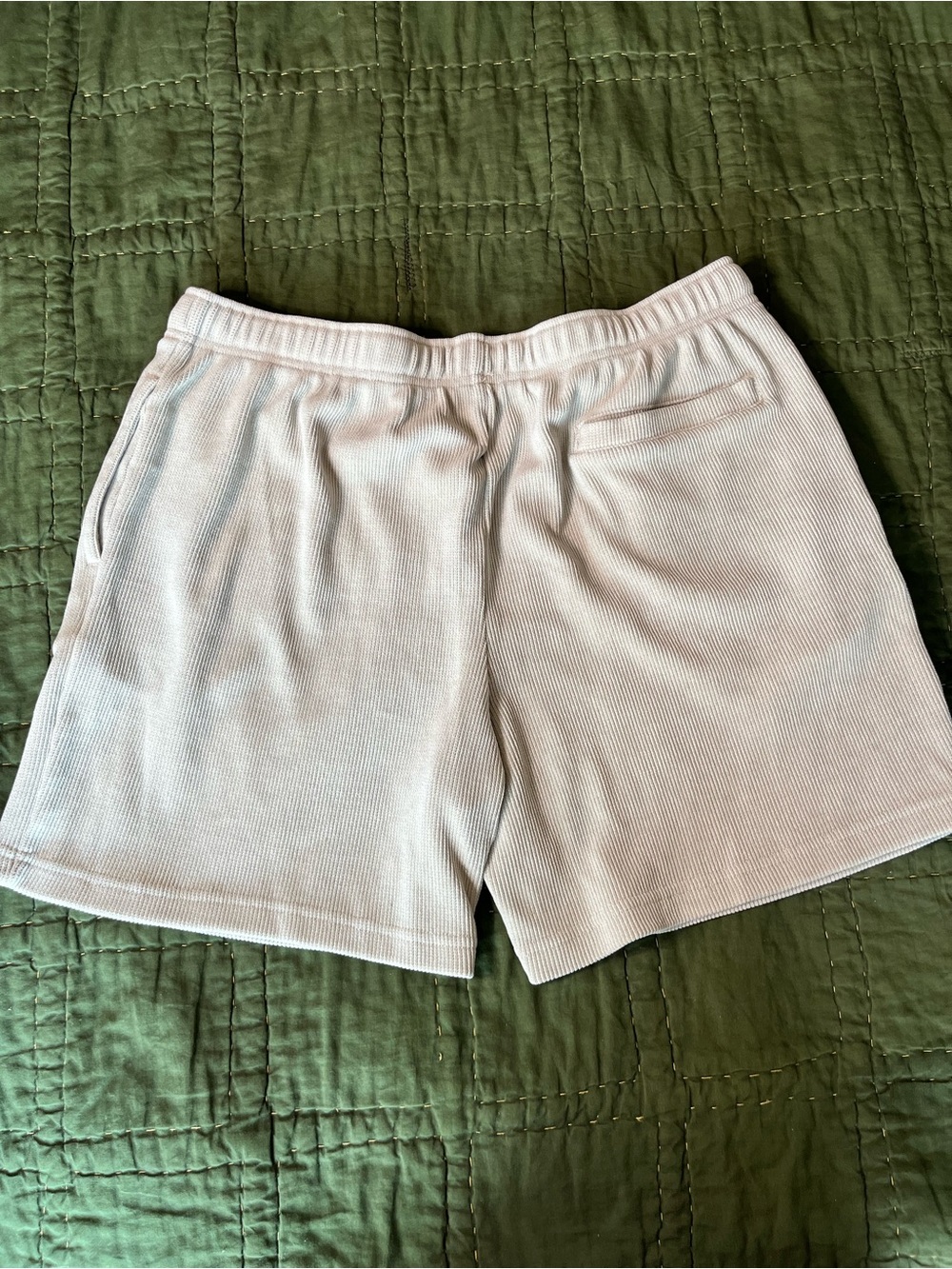 Negative Space Beige Ribbed Drawstring Shorts-XL - Picture 2 of 3